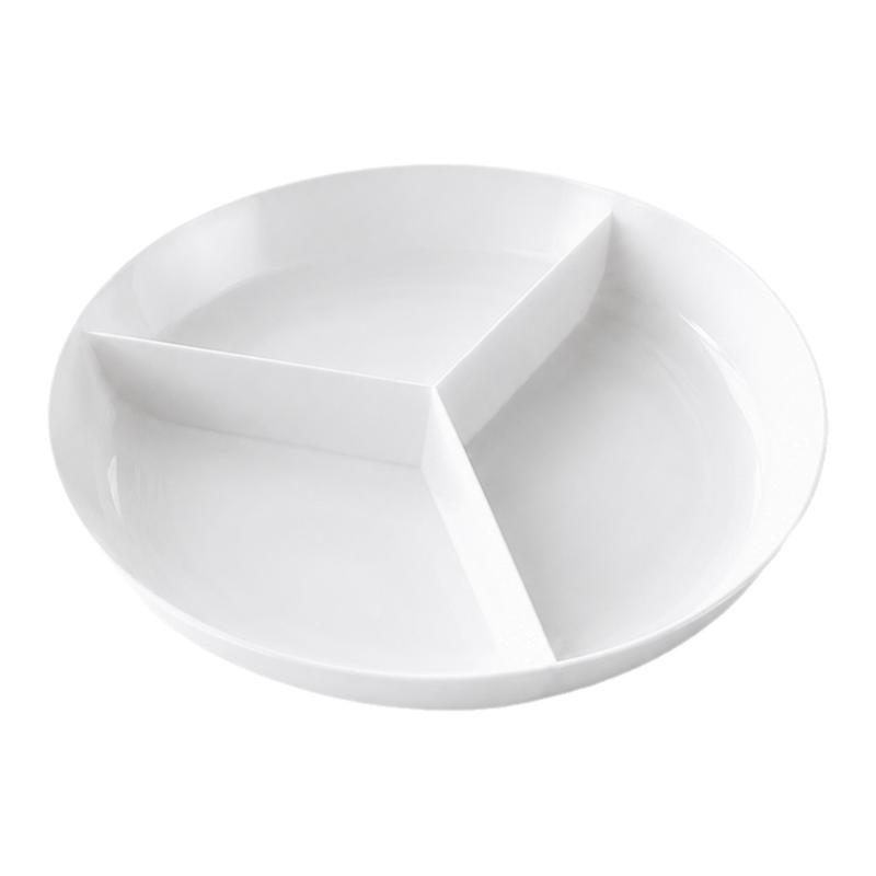 多用途三格蒸盘食品塑料微波炉可用家用减脂吃饭分餐分菜圆盘子