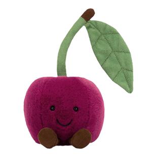 英国Jellycat趣味单叶樱桃毛绒玩具水果周边安抚陪伴生日礼物摆件