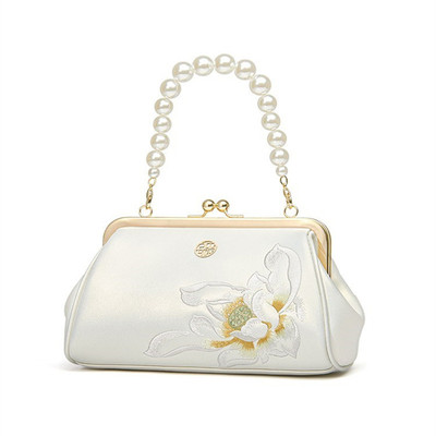 Pmsix单肩手提包刺绣真皮旗袍包