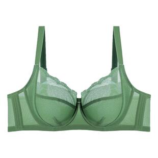 梧桐本色大胸显小胸内衣全罩杯薄款文胸蕾丝聚拢防下垂法式胸罩女