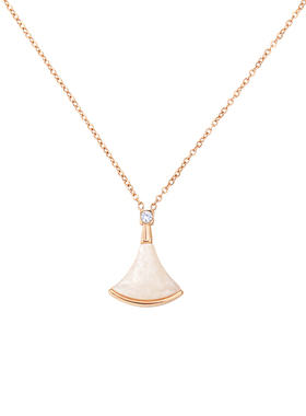 轻奢小裙子红白贝壳女钛钢镀项链