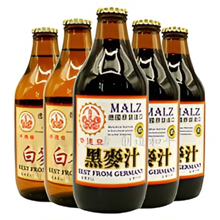 德国崇德发天然黑麦汁3瓶+白麦汁3瓶素食啤酒饮料无醇0酒精饮品