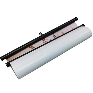 黑色圆铝合金挂轴海报专用挂杆固定夹挂画杆长卷轴挂钩悬挂吊旗杆