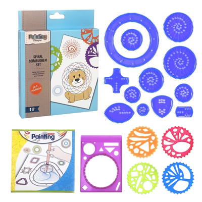 新款魔幻异形万花尺百变绘图尺子小学生益智玩具创意绘画模板套装