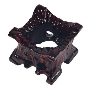 实木免挖槽奇石底座带凹槽新中式泰山石头不规则水晶球实木托架