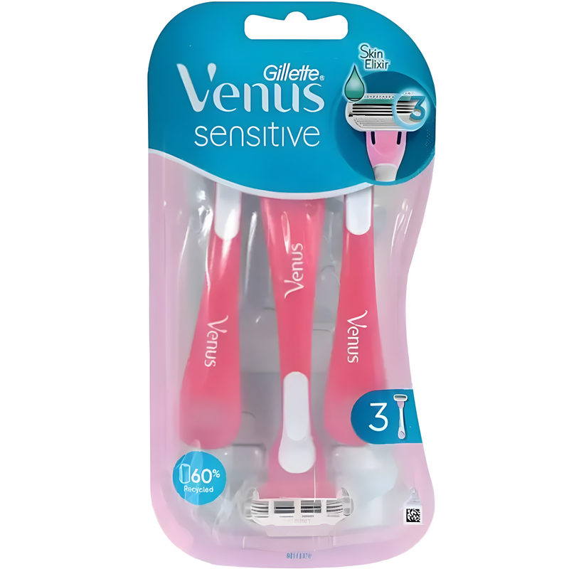 Gillette吉列进口波兰Venus女士防敏除毛刀3支装芦荟温和剔除杂毛