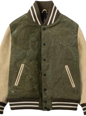 海觉二战高密度驮袋棒球服皮衣