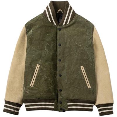 海觉二战高密度驮袋棒球服皮衣