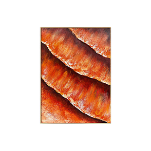 客厅背景墙原创装饰画玄关红红火火挂画好寓意送礼画餐厅卧室油画