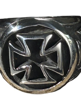 黑十字架戒指男款钛钢个性