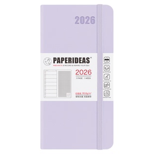 PAPERIDEAS页码 weeks手帐本2026周计划简约 周历48k硬面小笔记本