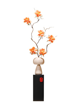 侘寂风细长高陶瓷艺术花瓶摆件