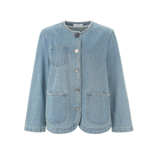 【明星同款】wana try棉质小香风牛仔外套新款女手缝工艺丹宁上衣