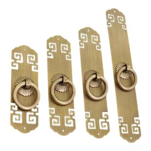 新中式拉手纯铜仿古铜把手衣柜窗户橱柜门鞋柜子红木家具黄铜拉手