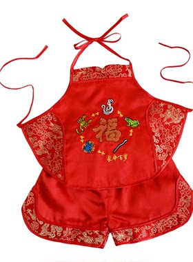 马年婴儿肚兜黄色五毒肚兜儿童