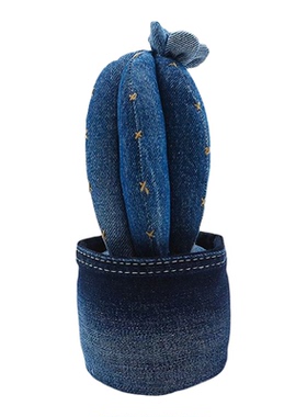 创意牛仔仙人掌盆栽造景摆件手工艺术活性炭办公室桌面周边装饰品