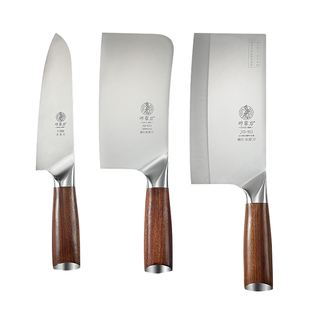 邓家刀90铬夹钢菜刀三德套装家用刀具厨刀锻打套刀邓家厨房组合刀