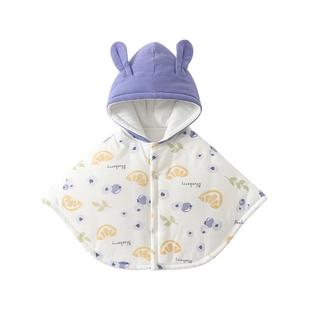 婴儿斗篷秋冬夹棉婴幼儿衣服冬天披风外出服宝宝冬装加厚保暖外套
