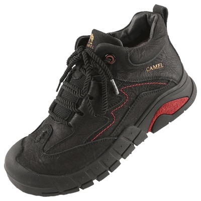 Camel/骆驼女鞋25冬季新款羊毛加绒保暖高帮靴牛皮户外休闲短靴