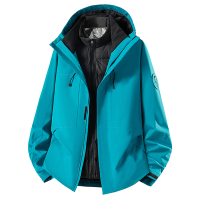 稻草人冲锋衣男女款三合一可拆卸羽绒内胆防风户外机能滑雪外套