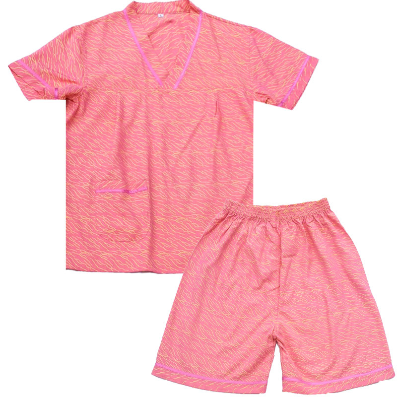 高档高棉条纹女款汗蒸服情侣套装韩版宽松大码桑拿服洗浴中心浴衣