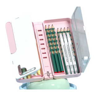 儿童多功能文具盒阅读书架笔盒小学生双层笔袋女孩铅笔盒男童男孩款儿童支架网红学生用收纳创意大容量文具袋