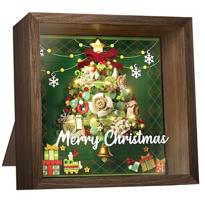 未及正品圣诞树积木相框圣诞礼物