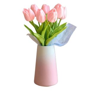 ins仿真郁金香假花花艺客厅装饰绢花摆件餐桌干花花束摆设永生花