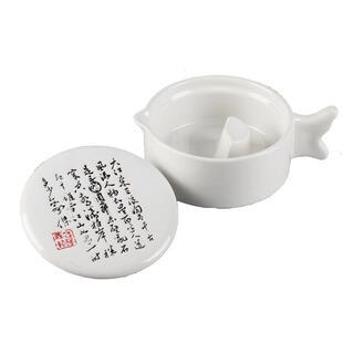 光祖陶瓷带盖书法墨池学生砚台毛笔墨汁墨盒墨碗墨碟墨盘景德镇手绘书画调色盘墨海装墨汁笔洗墨水容器多功能