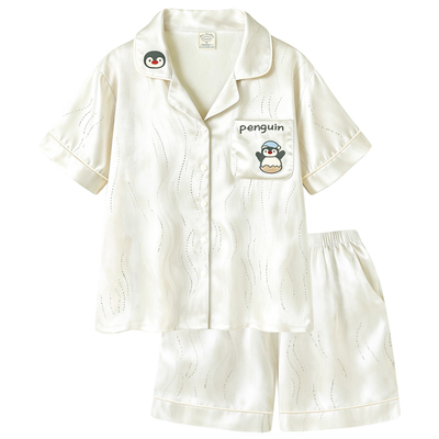 冰丝睡衣女夏季A类短袖家居服