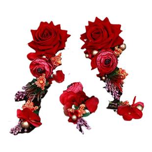 新娘敬酒服头饰中式复古民族风超仙森系头花百搭礼服跟妆造型配饰