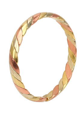 铜手镯三色扭花民族饰品流行手圈