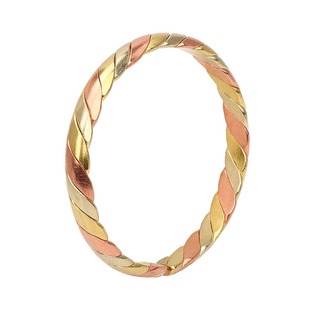 铜手镯 紫铜红铜黄铜手工铜镯子三色扭花手圈民族风饰品流行