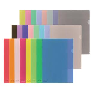 日本LIHIT LAB.喜利A4彩色透明单片夹L型文件夹文件套文件袋档案资料整理夹插页夹试卷夹学生简历保护套