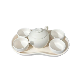 茶具套装高白泥素坯茶壶茶杯素坯套装陶瓷素烧坯