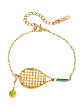 月售500条网球拍镀18K金项链手链