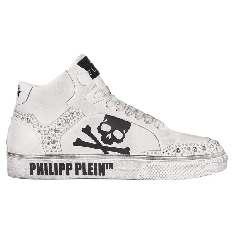 PHILIPP PLEIN 2026年新款男士做旧高帮板鞋脏脏鞋厚底时尚休闲鞋