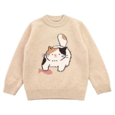 【洪叶云台】可爱猫咪儿童羊绒衫