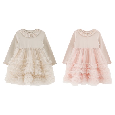 幼悠  女童春季新款甜美网纱连衣裙小女孩公主裙时髦可爱儿童裙子