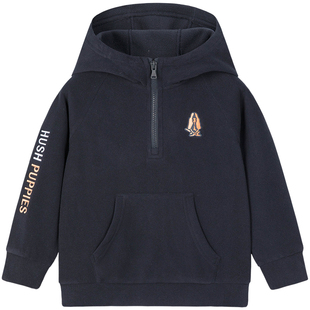 暇步士童装儿童卫衣春秋季新款男童套头连帽衫女童摇粒绒宝宝上衣