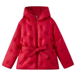 【90%羽绒】eland kids衣恋童装女童羽绒服2025冬季新品连帽外套