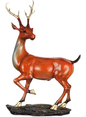 纯铜梅花鹿摆件办公室装饰品家居客厅饰品铜鹿礼品工艺品铜鹿摆件