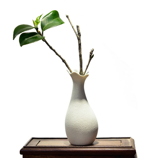 南笙 现代中式家居饰品陶瓷小花瓶花插仿真花干花花器迷你