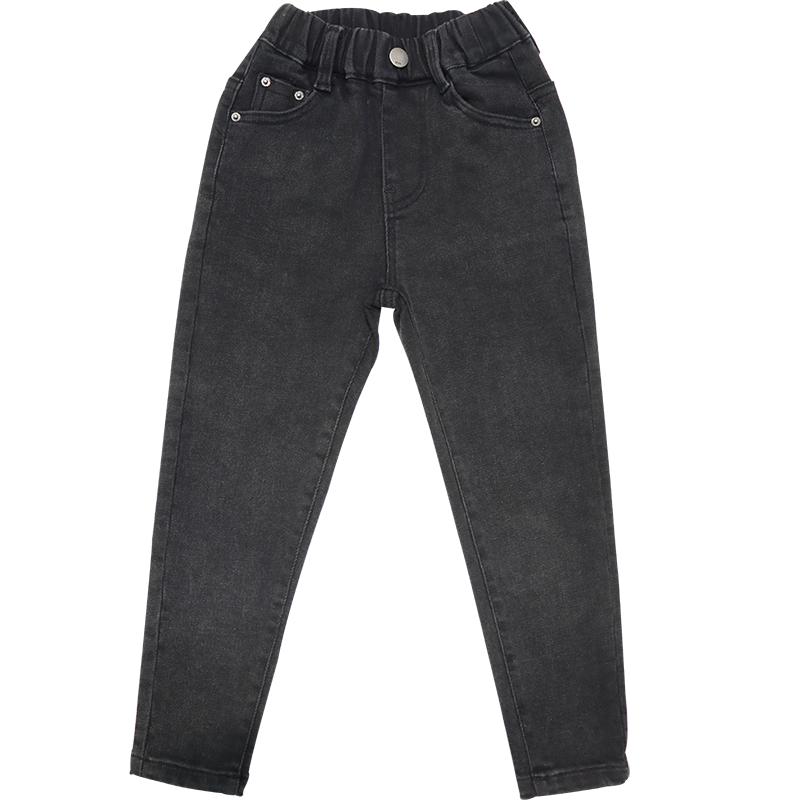 童装男童加绒瘦版牛仔小脚修身裤子2025秋冬潮宝宝小中大儿童长裤