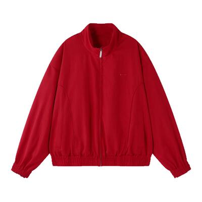 新年红色夹克男女新款情侣外套