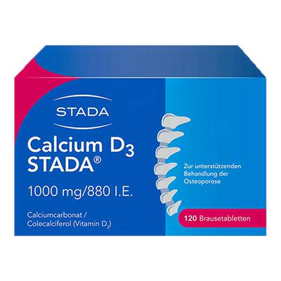 德国STADA史达德钙+维生素D3骨质疏松骨密度泡腾片120片德国进口