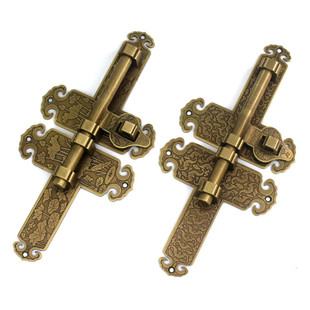 老式门插销门锁实木大门黄铜加厚插销锁庭院栅栏花园纯铜门扣门栓