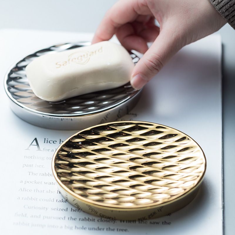 陶瓷香皂碟卫生间酒店浴室餐厅肥皂托皂碟香皂盒高端卫浴摆件