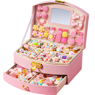 得力新年奶油胶发夹咕卡套装手工diy材料贴纸可爱树脂配件豪华版女孩儿童玩具发卡咕咔粉色生日礼物自制发饰