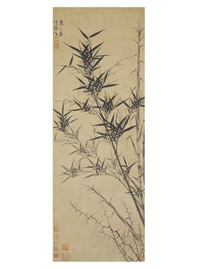 顾安古代竖幅复制学习临摹墨竹